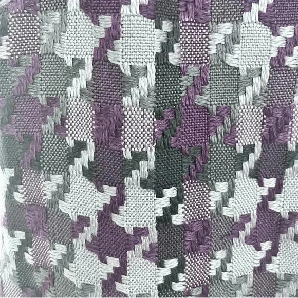 RABBIT RABBIT RABBIT purple grey black plaid fringe tweed knee length dress 10 - Picture 6 of 9